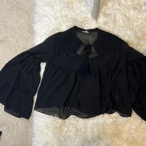 urban outfitters black see-through top